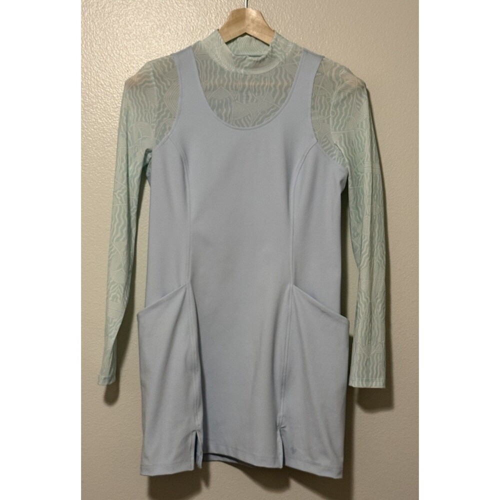 Bad Birdie Women’s Hybrid Long Sleeve Dress Sz Medium Lt Blue Golf Pickleball